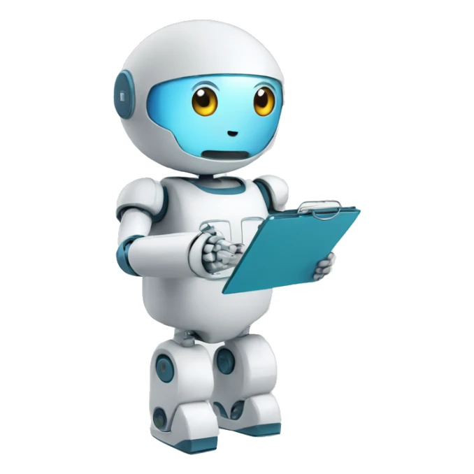 Healthcare Bot holding clipboard sticker