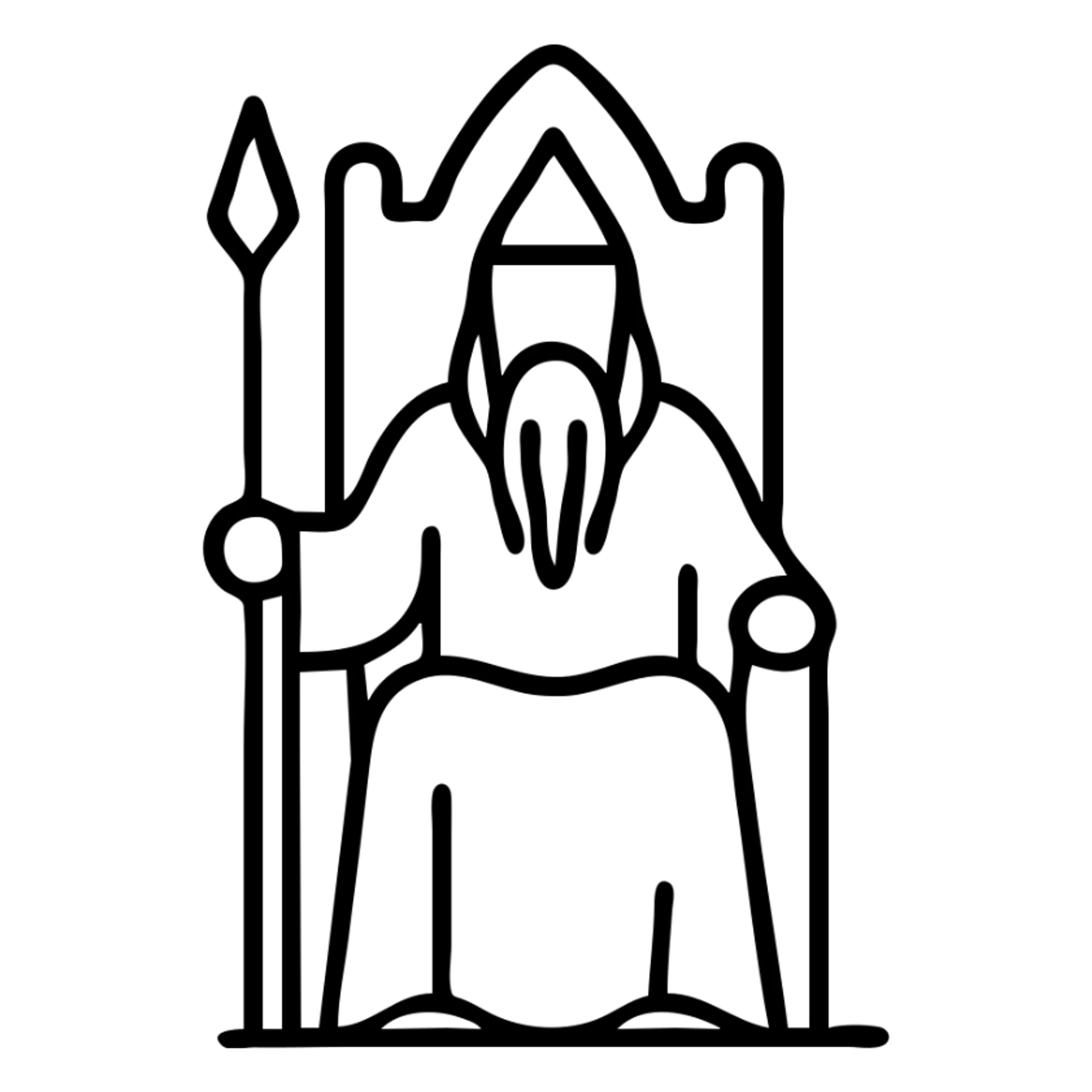 White Council Lord of the Rings, minimal and iconic sticker