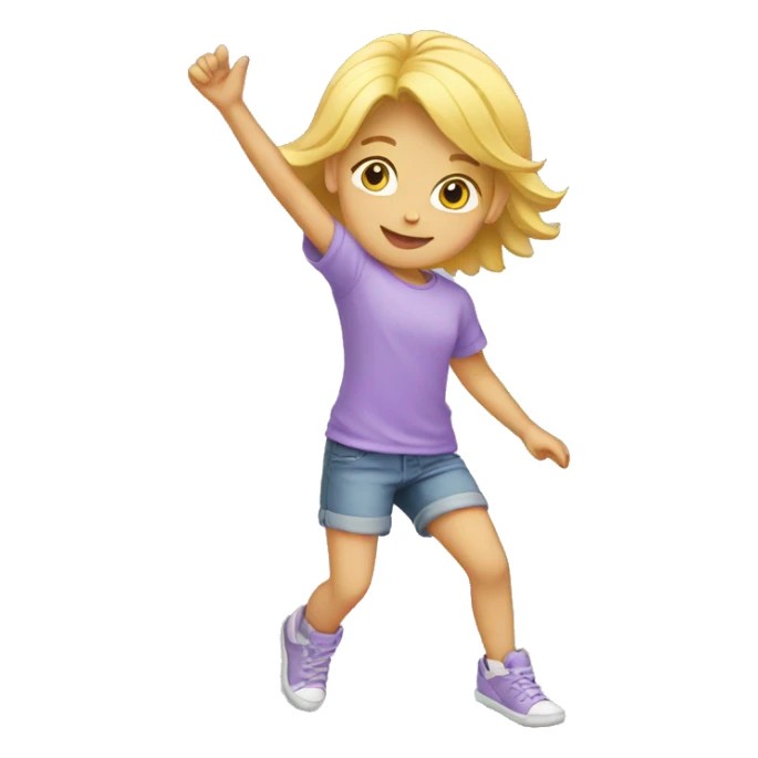 blonde kid dance with light purple t shirt  sticker