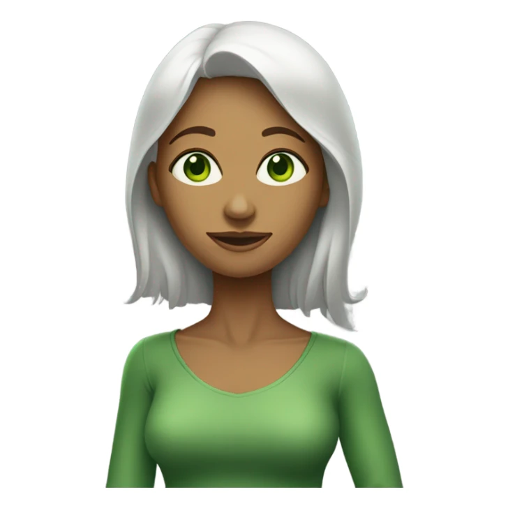 Green eyed human woman full body  sticker