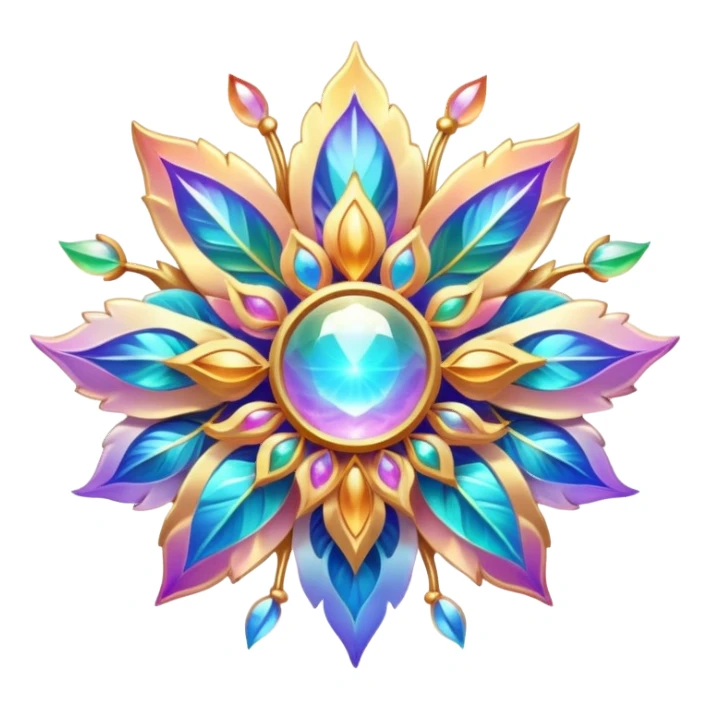 Epic divine legendary celestial flowery complex detailed iridescent gradients aesthetic-scenery-Decorations sticker