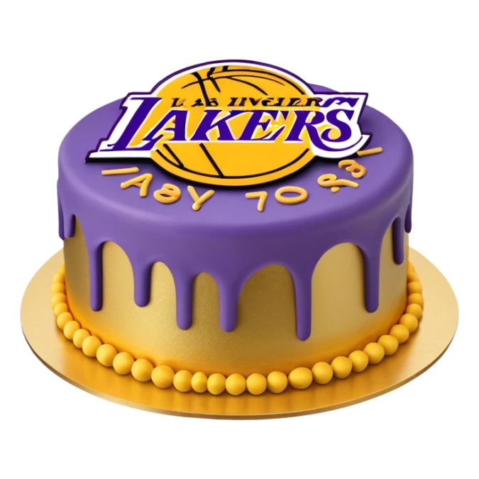 Los Angeles Lakers Kush cake in purple and gold sticker
