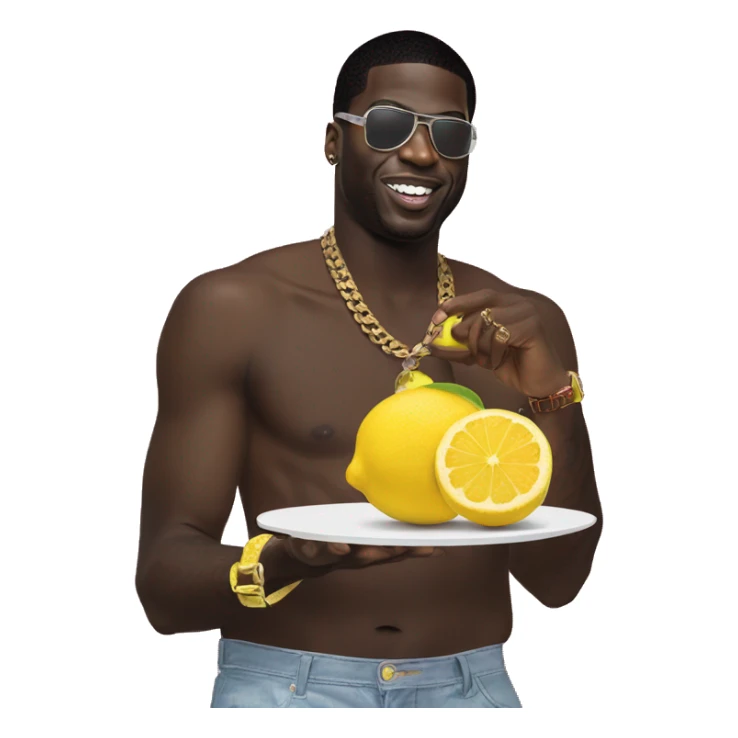 gucci mane eating a uncut lemon  sticker