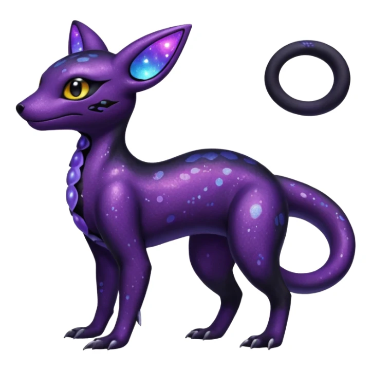 Nebulae Salandit-Umbreon-Fakémon-hybrid-creature (full body)  sticker
