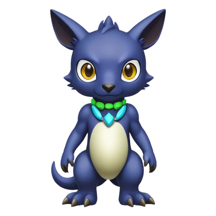 Cute cool colorful dark Digimon-animal-hybrid full body sticker