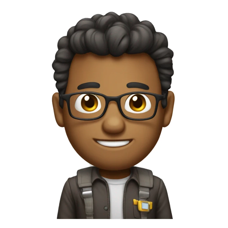 The nerd emoji but with a slight smile and the ☝️ emoji sticker