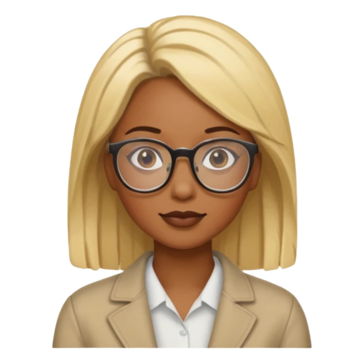 Blonde black woman wearing glasses sticker