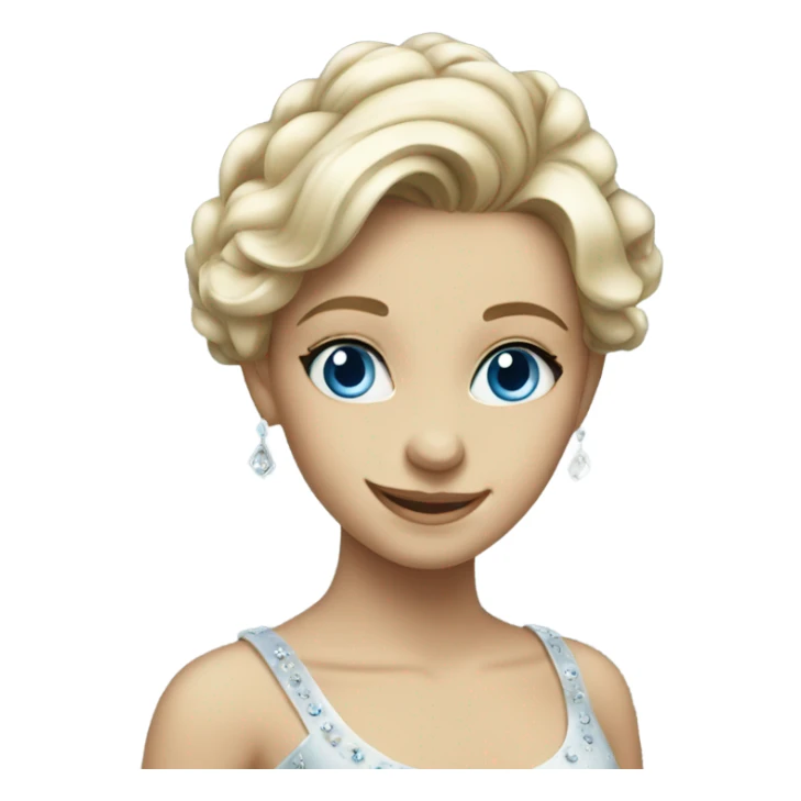smiling girl in elegant dress she has blue eyes sticker