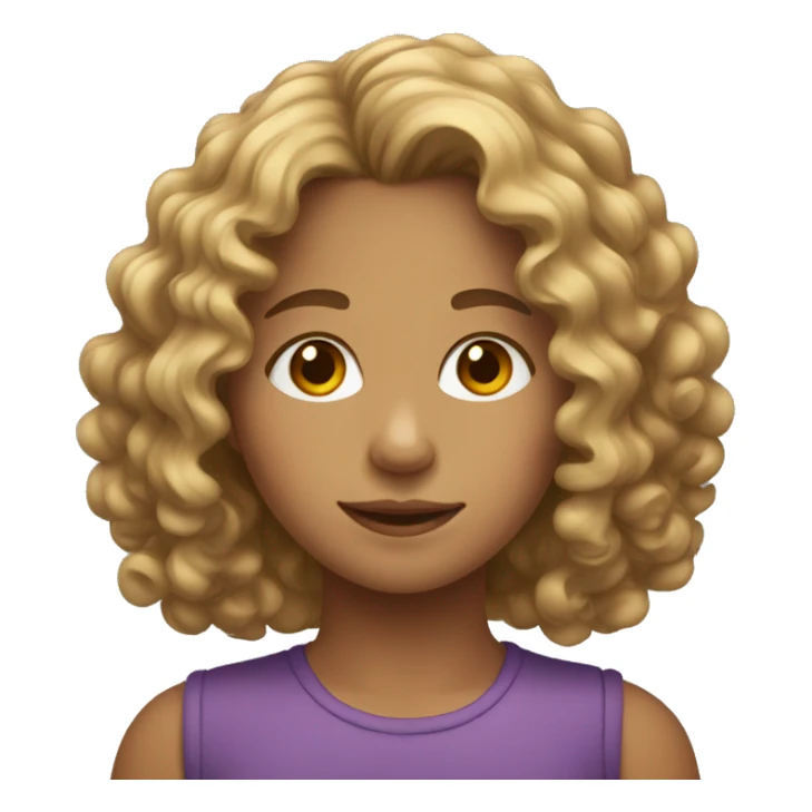Young girl with shoulder length curly hair  sticker