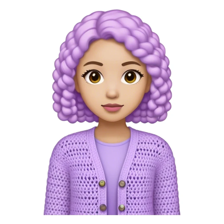 pastel purple women's crocheted cardigan sticker