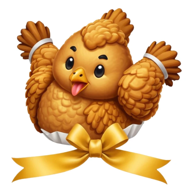 fried chicken tie up the ribbon sticker