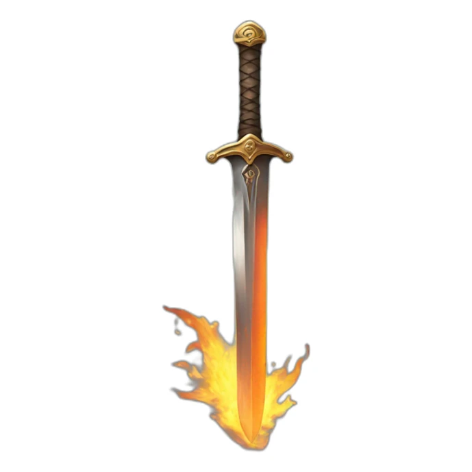 sword on a lot of fire sticker