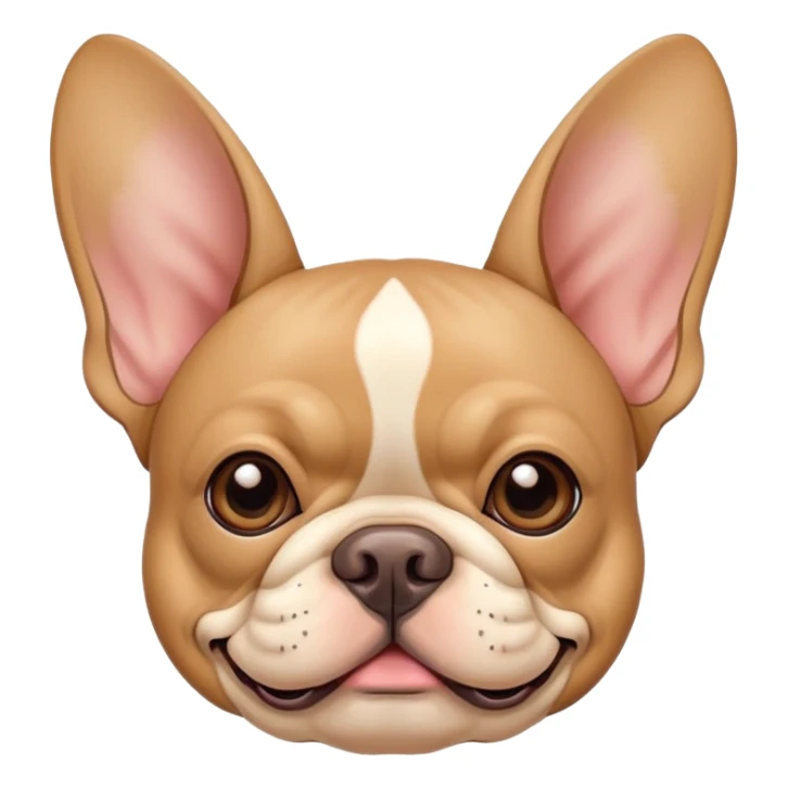 tan french bulldog head with distinctive bat ears and flat nose sticker
