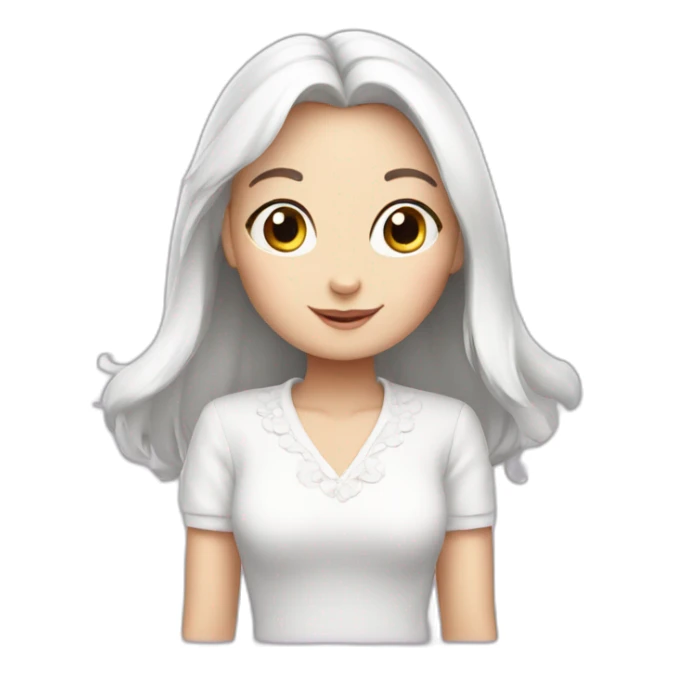 Cute lady white bunny sticker