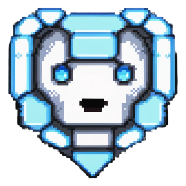 maximum blocky ultra-abstract pixel art Minecraft diamond emoji with only 2-4 large square pixels sticker