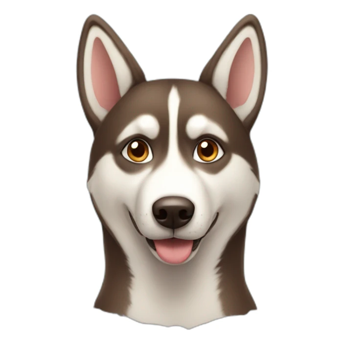 Brown husky having heart eyes  sticker