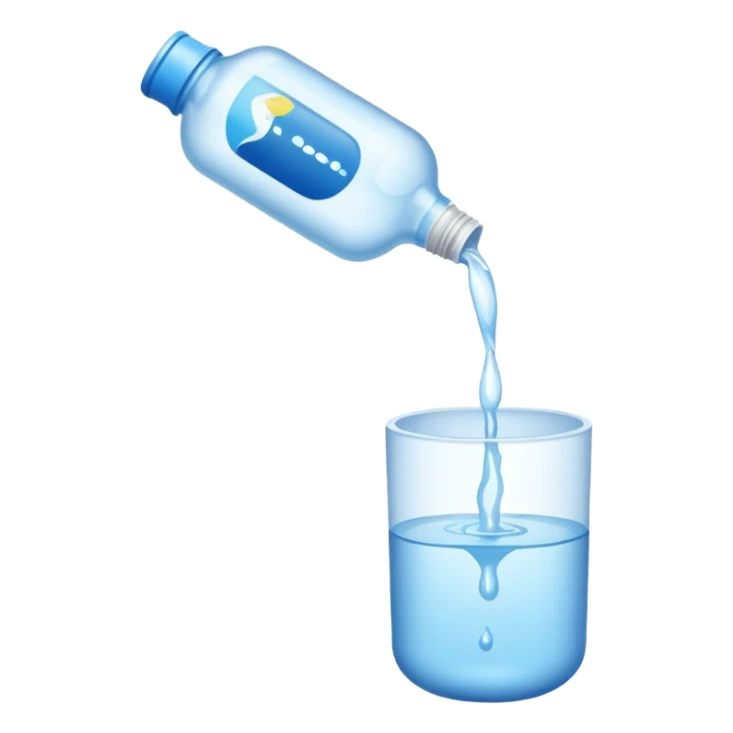 pouring out a bottle of water sticker