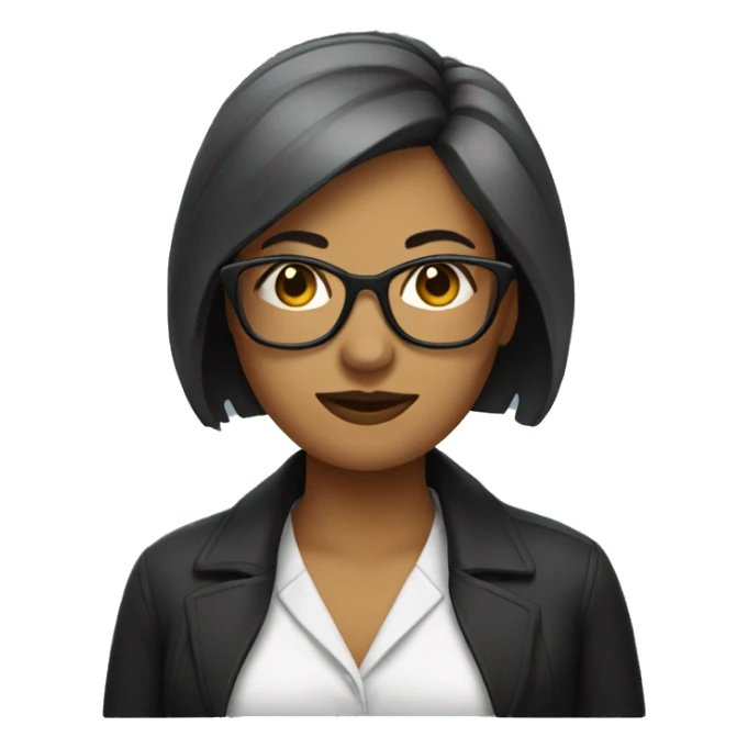 lady with short straight hair, wearing glasse sticker