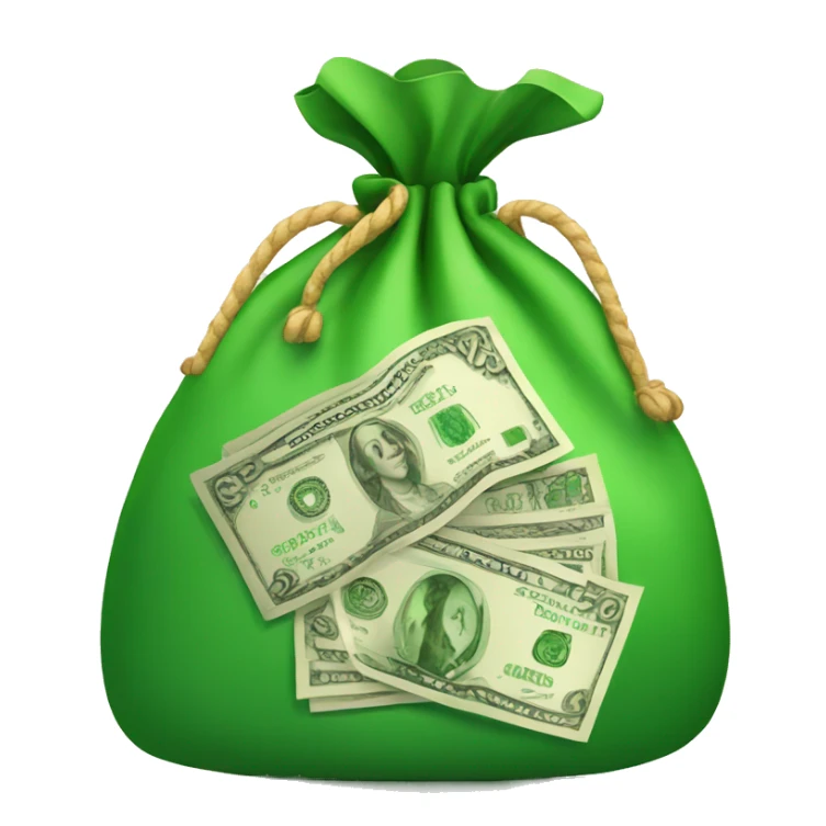 Money bag with green dollar sign sticker