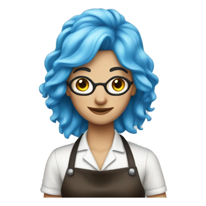 Blue hair barista  sticker