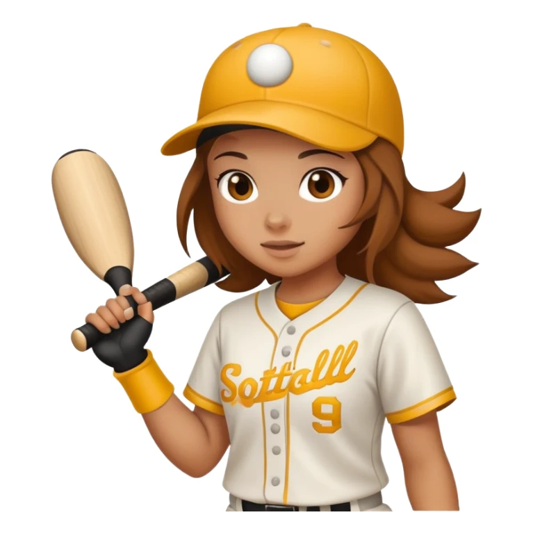 Cute girls playing softball sticker