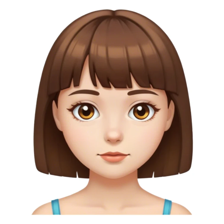 a girl with short brown hair and bangs sticker