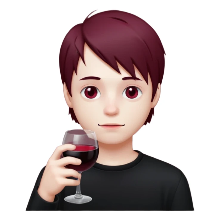 Bebendo vinho emo adolescente masculino sticker