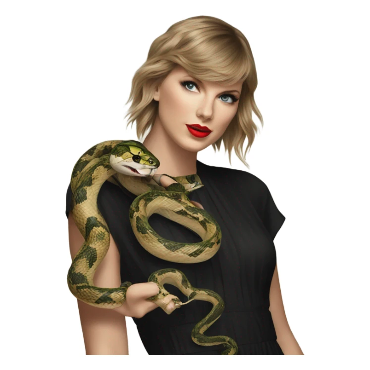 Taylor Swift with a snake in reputation album sticker