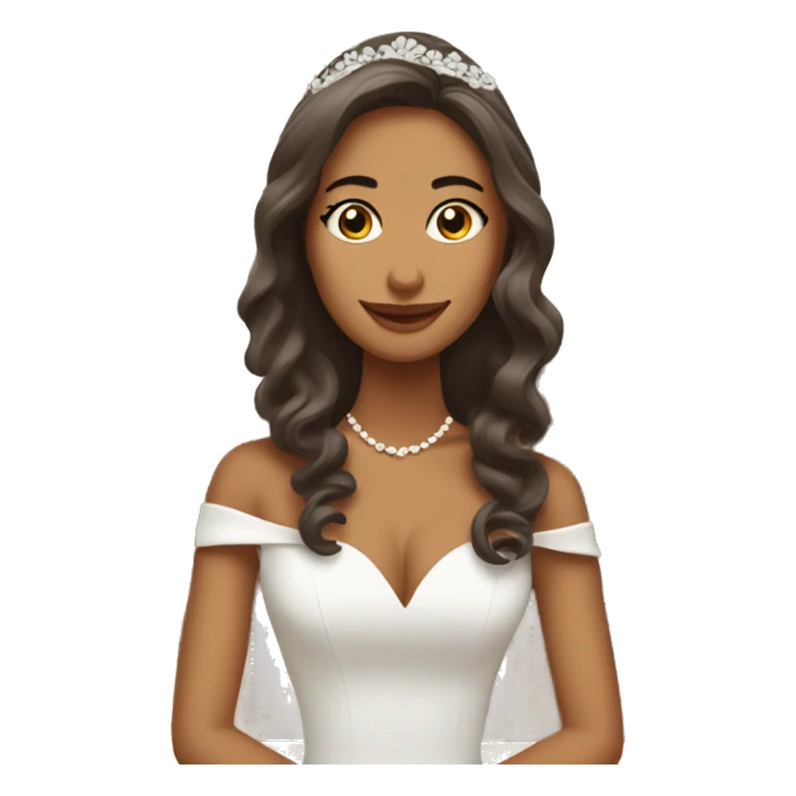 novia de boda con el pelo cafe sticker