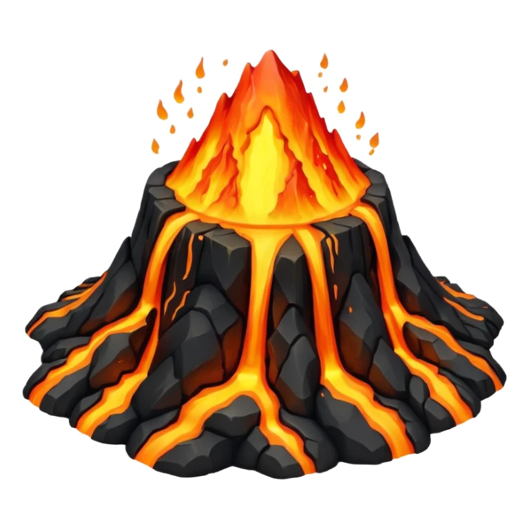 Volcano but lava is molten gold sticker