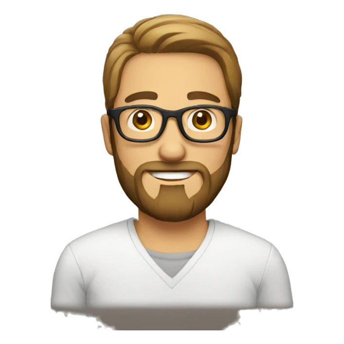Guy with glasses and beard sticker