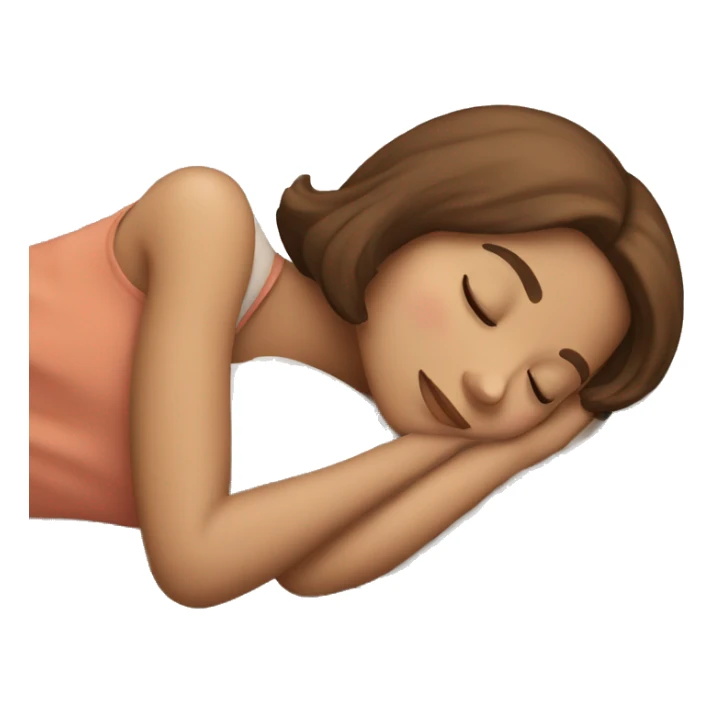 Brown hair girl sleeping  sticker