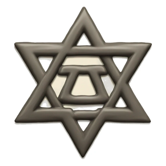 Star of David with letter D in middle sticker