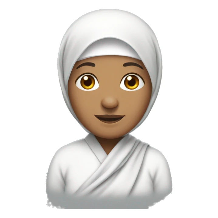 Muslim, elderly person with wrinkles, wearing a white headscarf. sticker