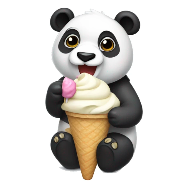 Panda eating ice cream sticker