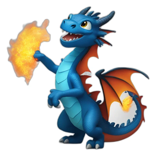 Blue dragon breathing fire how to train your dragon style sticker