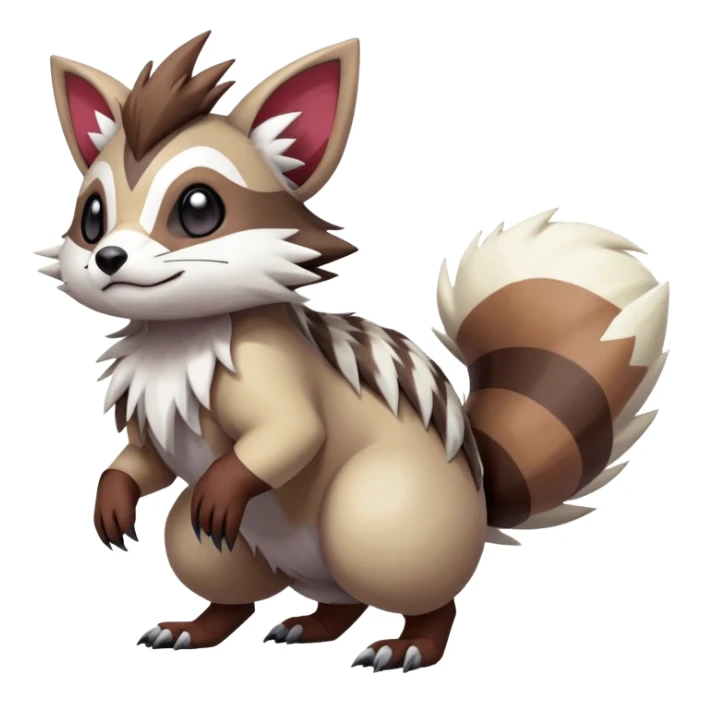 zigzagoon-linoone-furret-Fakémon-hybrid-creature (full body)  sticker