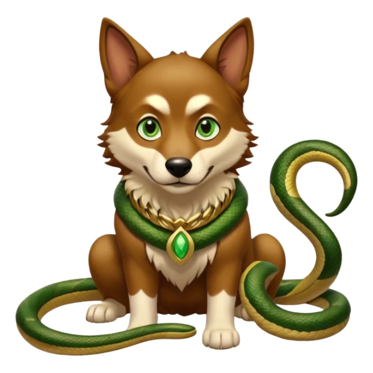 loki god of mischief as a dog. he as snakes.  dynamic pose sticker