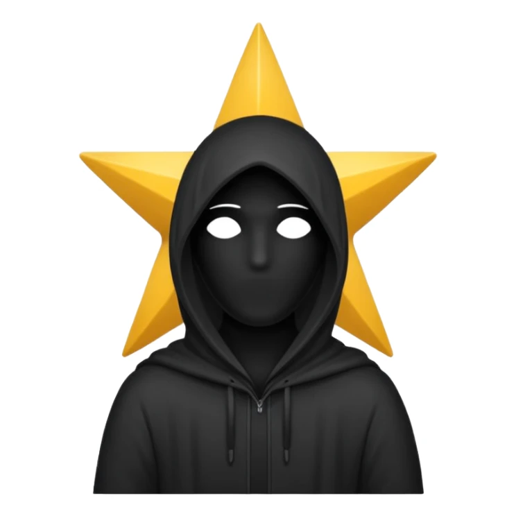 silhouette of a faceless person with a star sticker