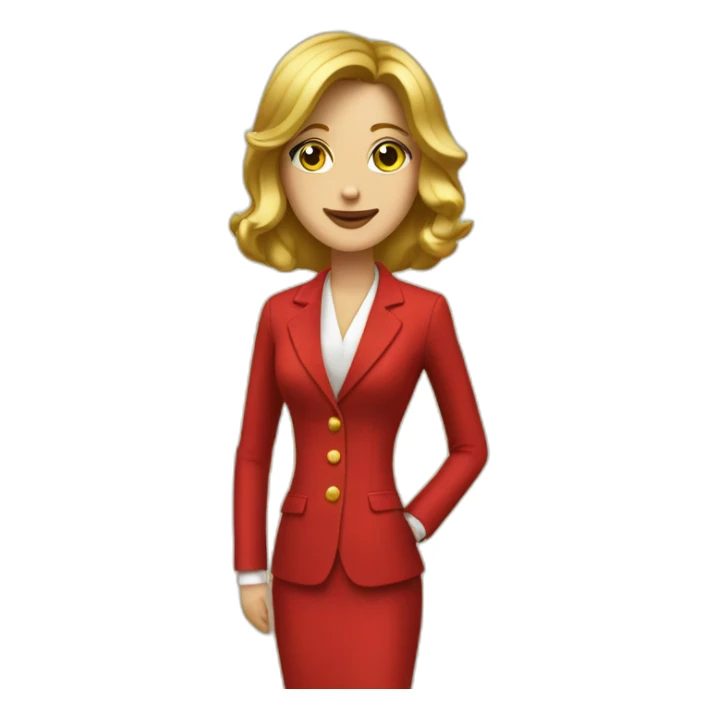 Posh-woman-with-red-suit-offering-goldbar sticker