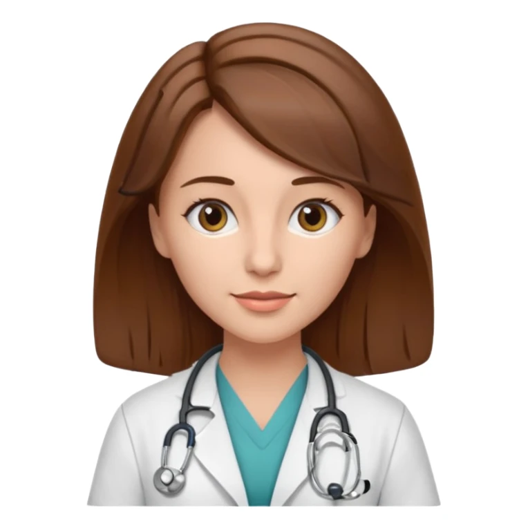 brown hair caucasian female physician sticker