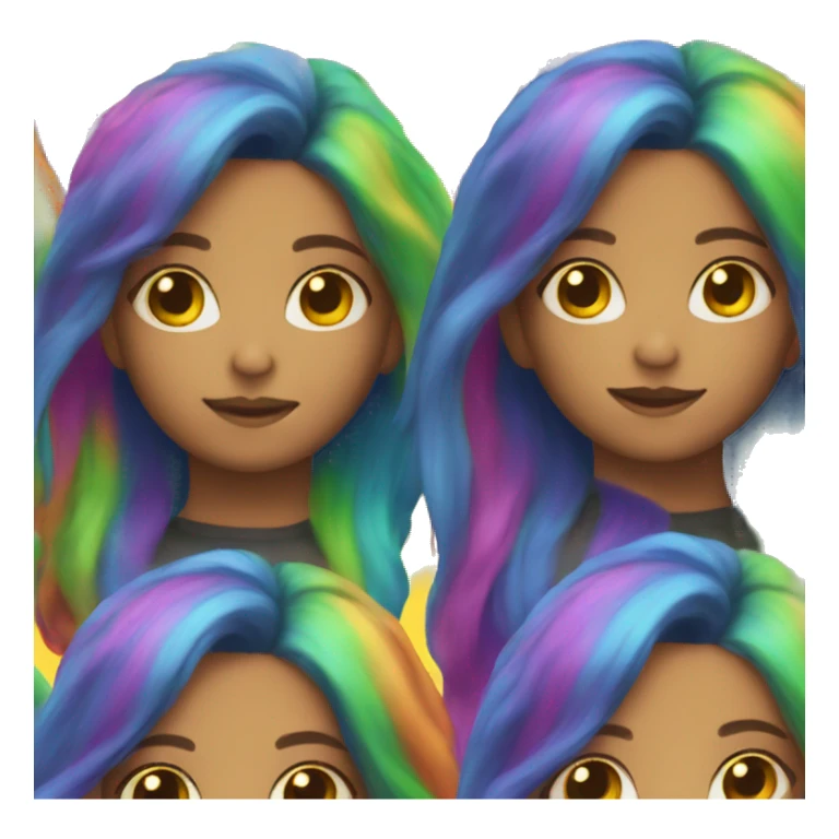 A girl with rainbow hair  sticker