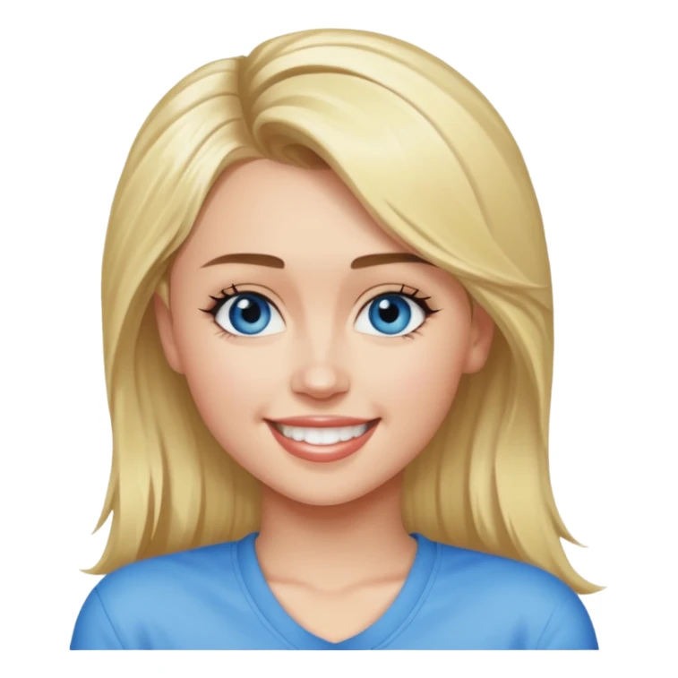 Miley Cyrus with blue eyes, long blonde hair sticker