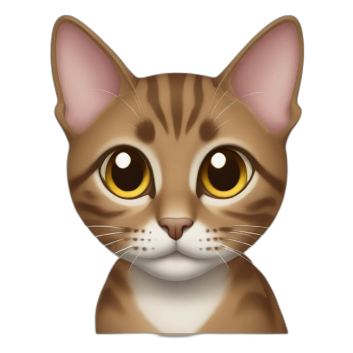 Brown oriental shortair female cat sticker