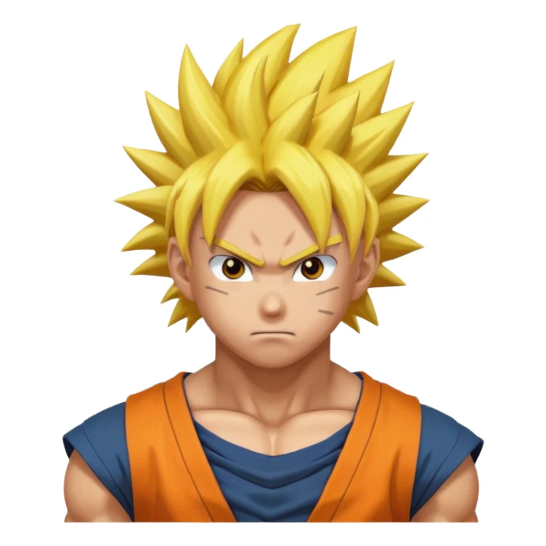 fais goku avec un melange de naruto sticker