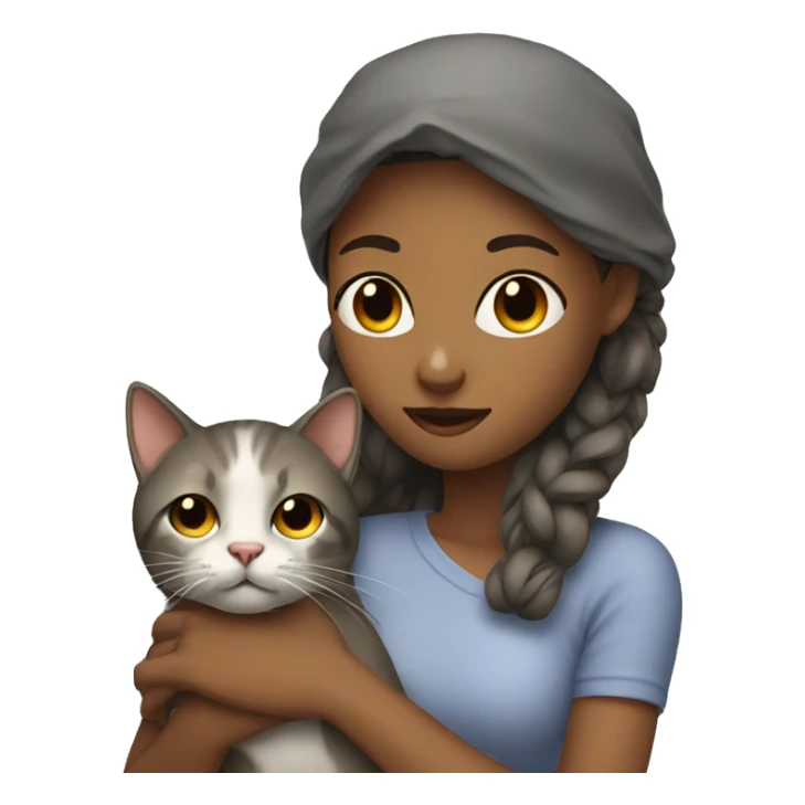 covered girl with cat sticker