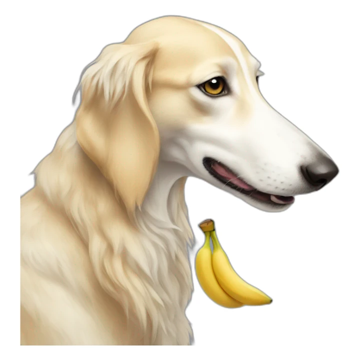 Borzoi eating a banana  sticker