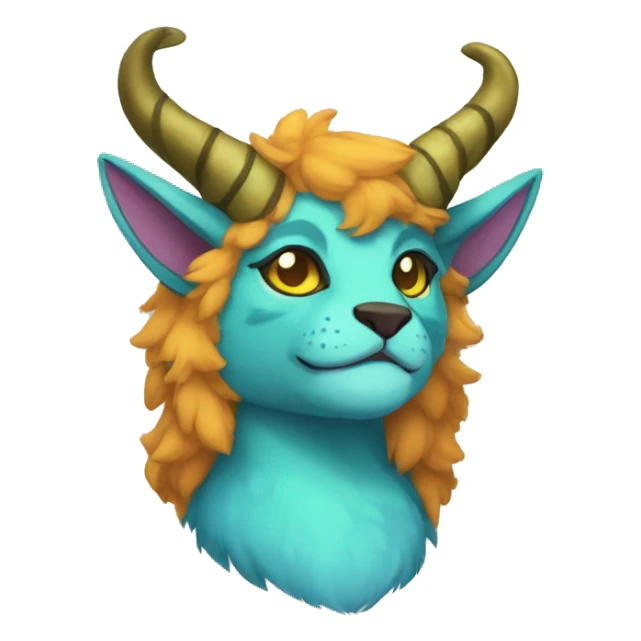 colorful anthro horned Royal vernid fursona Fakemon sticker