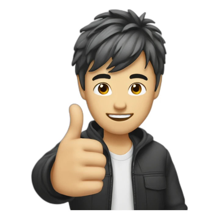 anthony-asian-designer-blond-hair-thumbs-up sticker