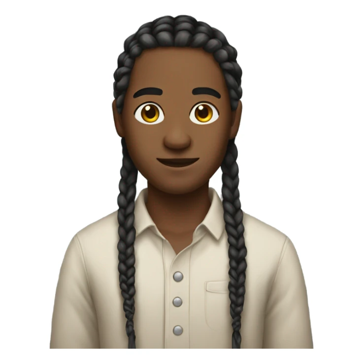 portrait of a young man with braids sticker